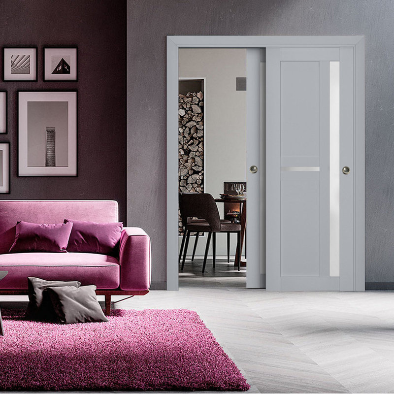 Portes de placard Veregio, 64 po x 96 po, Gris