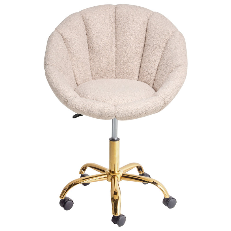 Desk Chair ANNABELLE Boucle Pastel, Beige