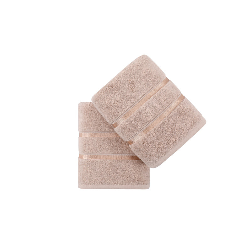Benzant 2 Piece 100% Cotton Hand Towel Set, Beige