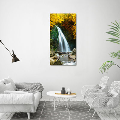 Waterfall In The Forest - Wrapped Canvas Print