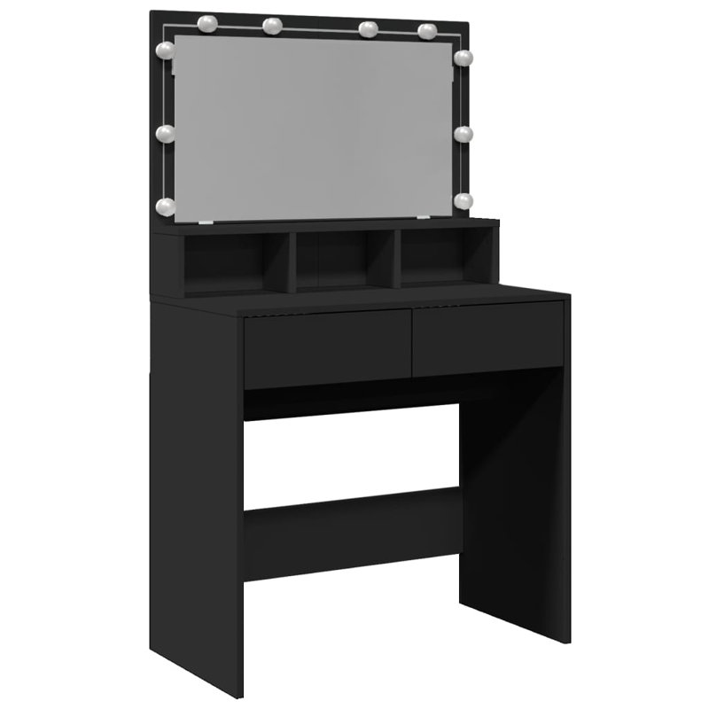 Dressing Table with Mirror, Black