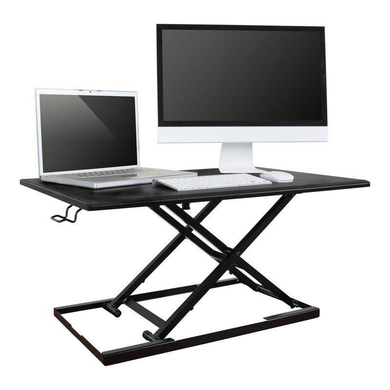 Black Pneumatic Adjustable Standing Desk Converter