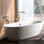 Robinet de baignoire autoportant avec douche à main - métal, touche or brossé, accent