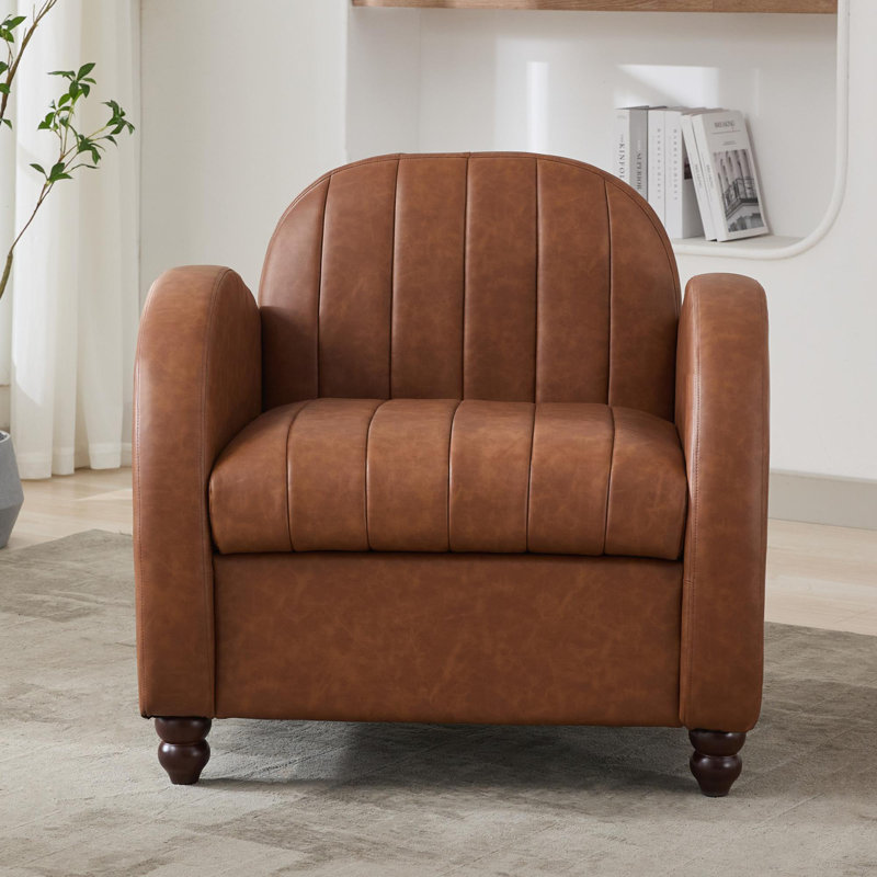 Méridienne moderne en cuir PU pour fauteuil, Brun