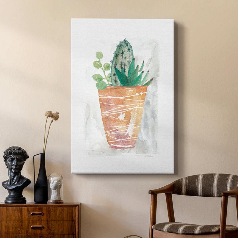 Boho Cactus -Custom Wrapped Gallery Cavas, 18" H x 12" W