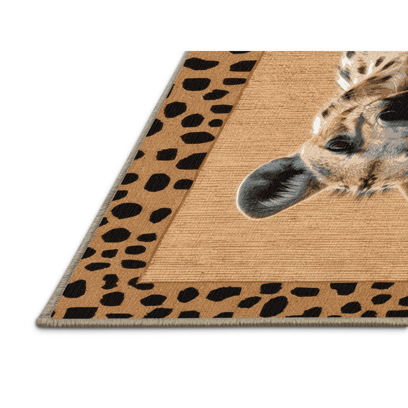 Washable Spotted Hyena Wildlife Area Rug, Runner 2' x 4'