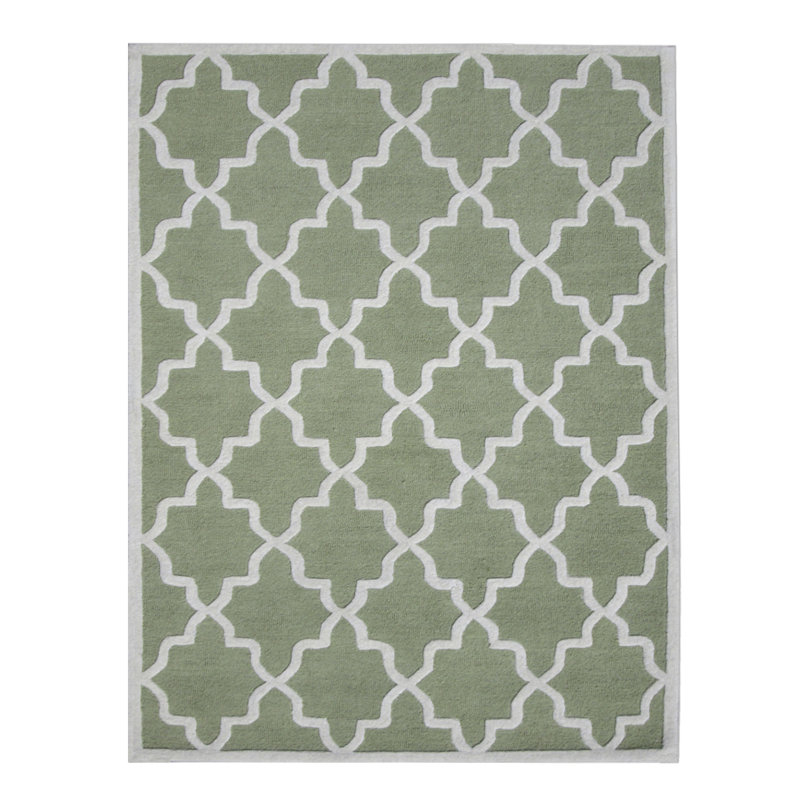 Tapis de surface vert lime touffeté à la main Siesta Arcade, Rectangle 8 pi x 10 pi