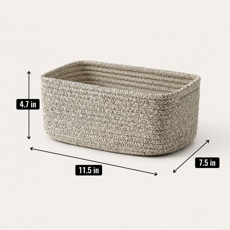 Ensemble de 8 petits paniers de rangement en corde de coton tressée