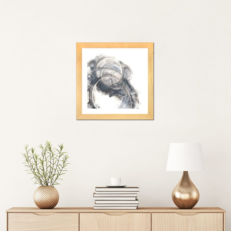 "Ring cluster II" par Ethan Harper, reproduction d’art, H 16 po x l 16 po x p 1 po, Blanc, Toile avec cadre en bois beige