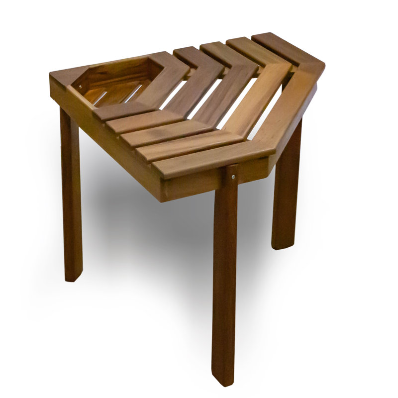 Tabouret de coin de douche en teck