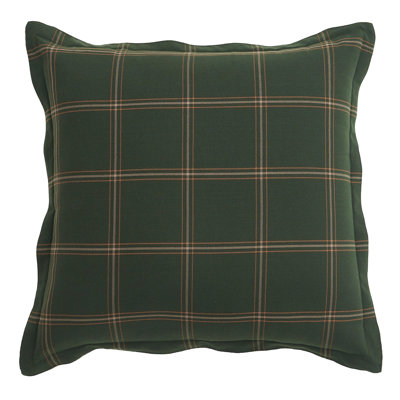 Windowpane Black/Hunter Green/White Polyester Piece Sham