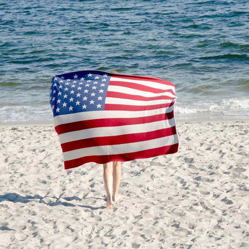 Vintage American Flag Throw Blanket