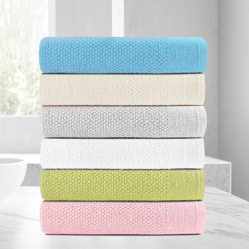 Ensemble de serviettes de bain en coton 24 pièces Dan River, Rose