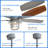 52" Cement Gray Downrod Ceiling Fan With Artisan Glass Light & Silent Dc Motor