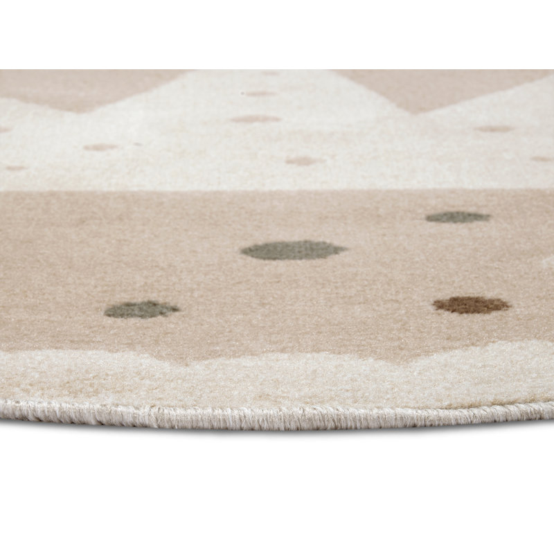 Adventures Children Beige Rug, Round 140cm