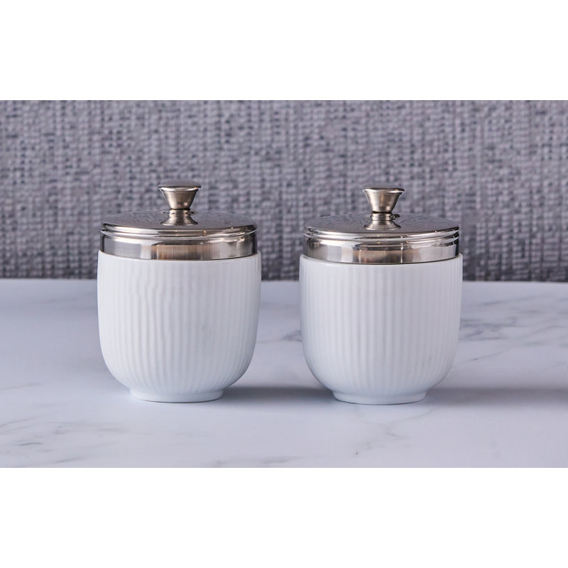 Egg Coddler, Fluted White