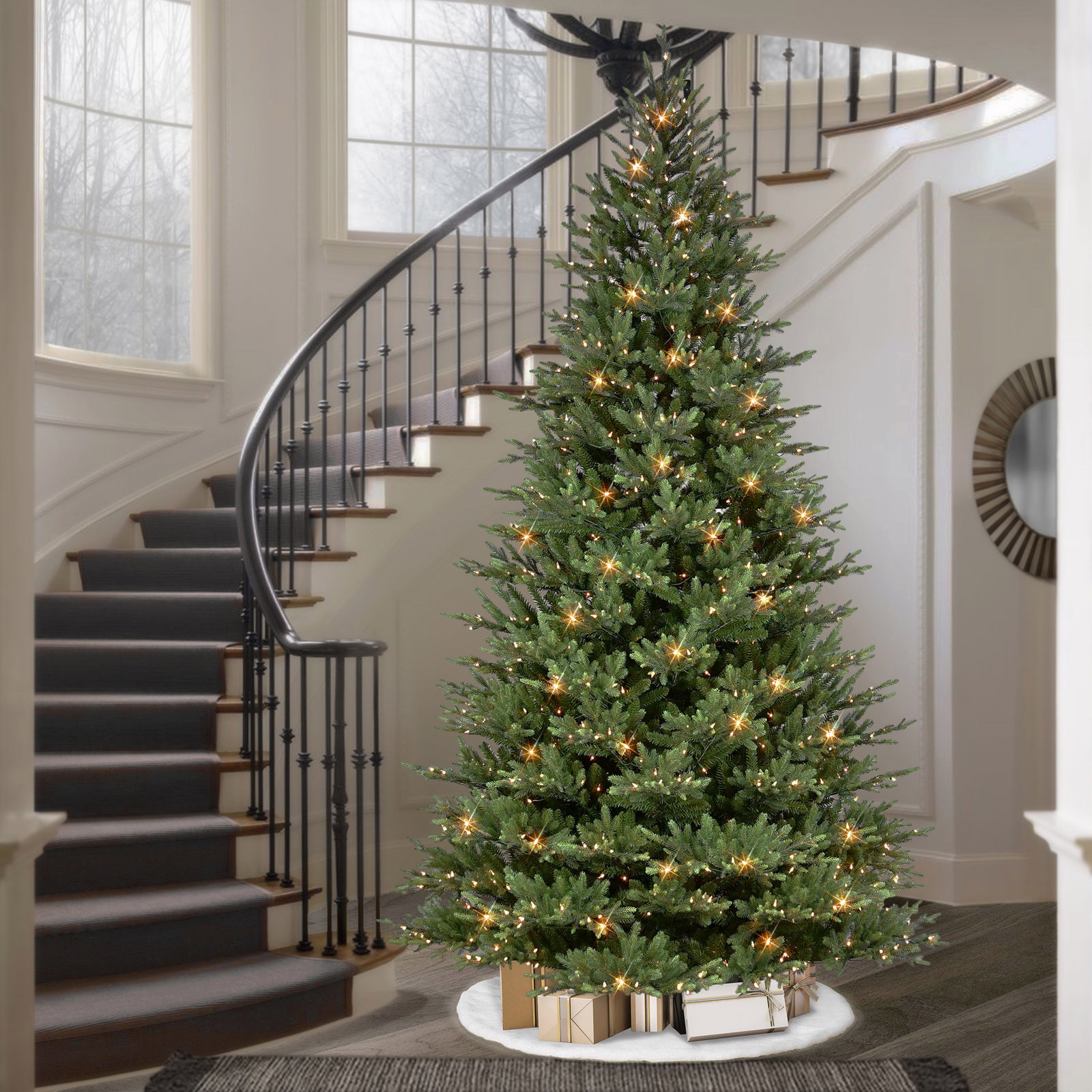Lighted Artificial Christmas Tree, 9'