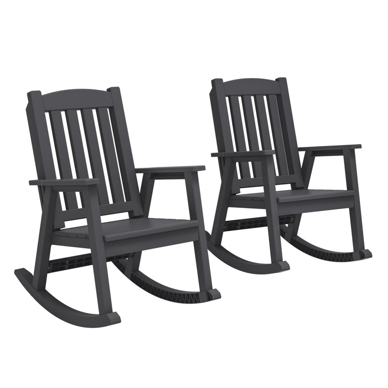 Chaise berçante d'extérieur en plastique, Black