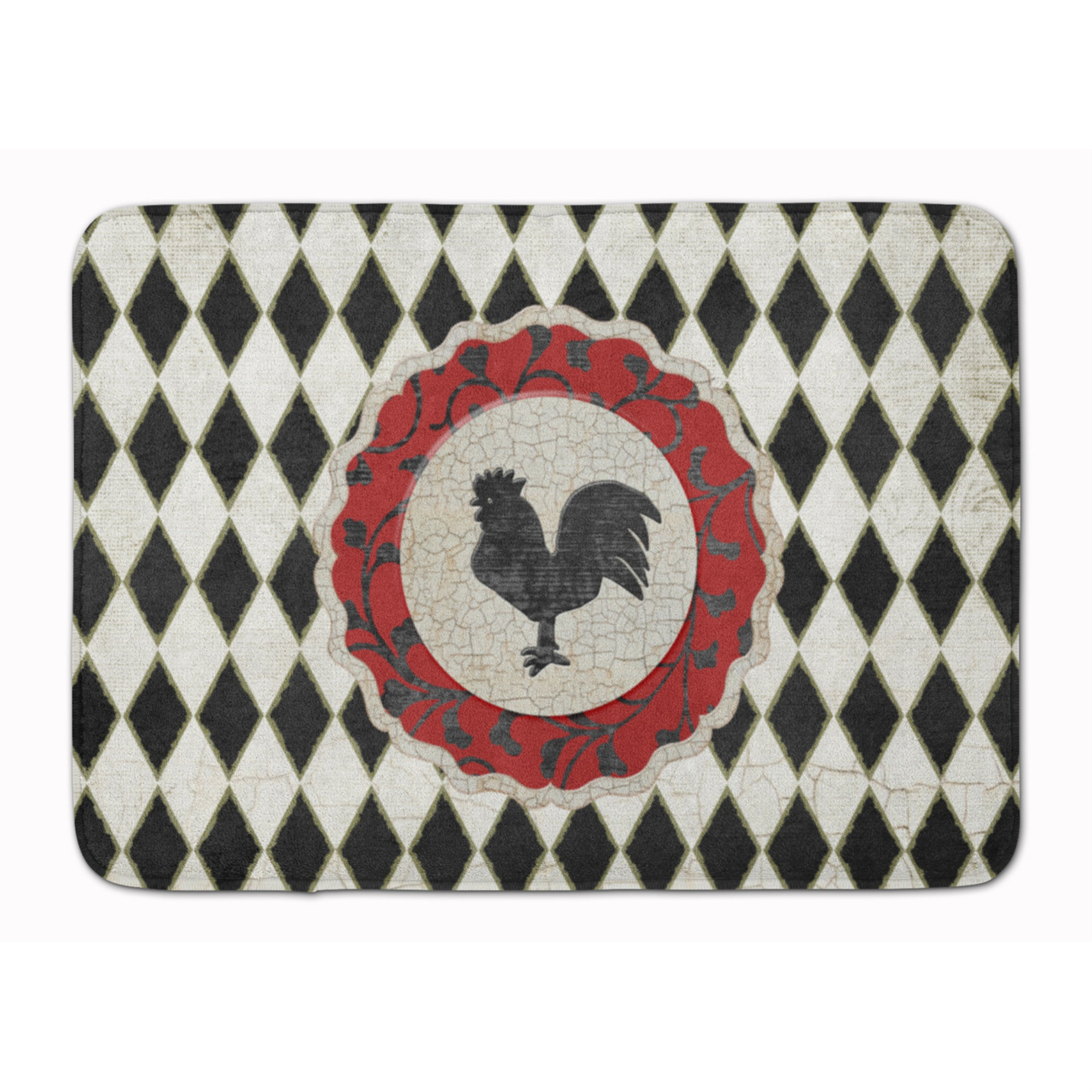 August Grove Jaiden Rooster Harlequin Bath Rug | Wayfair