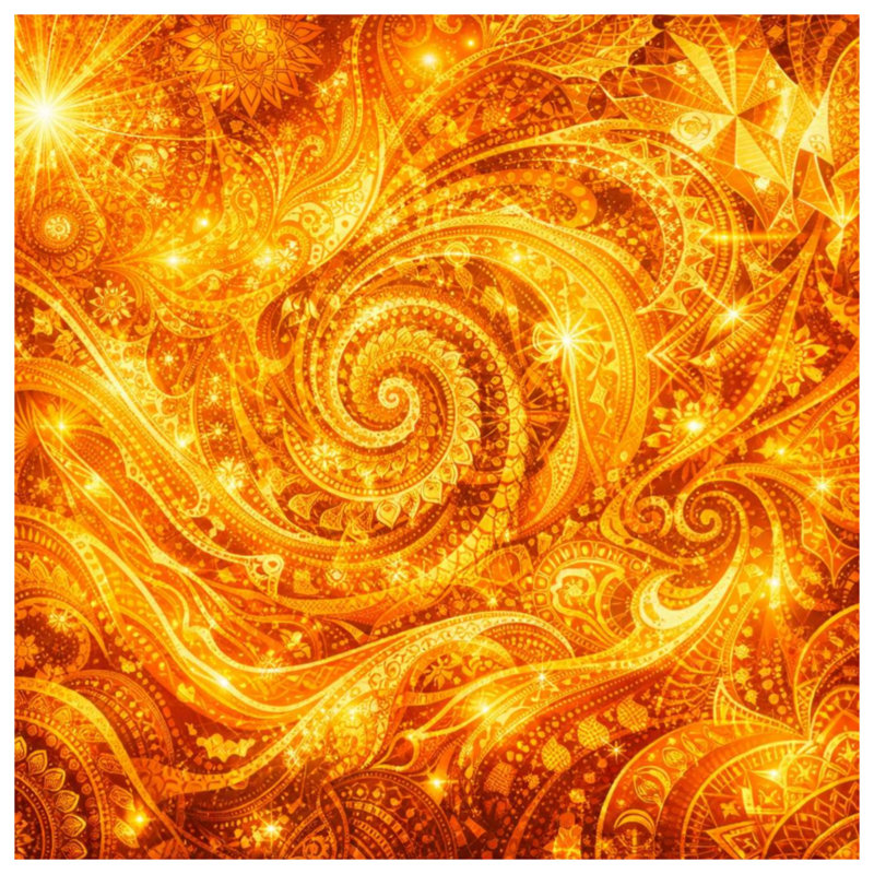 Golden Swirling Patterns Comforter, Queen