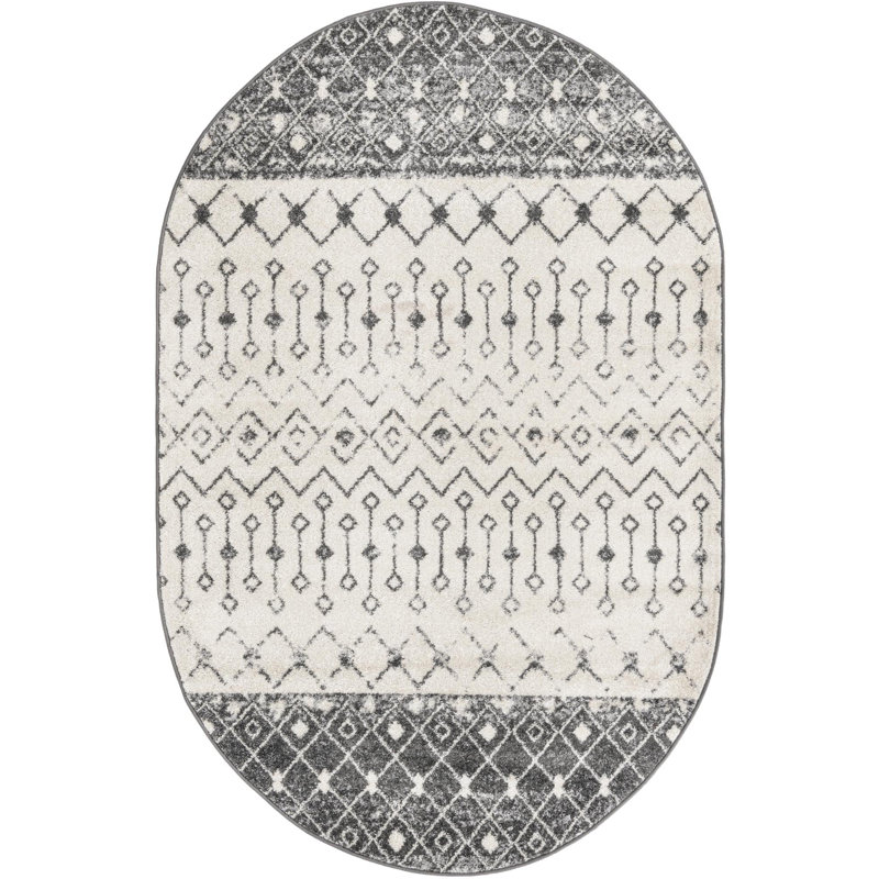 Abstract Indoor Rug, Oval 5'3" x 8'