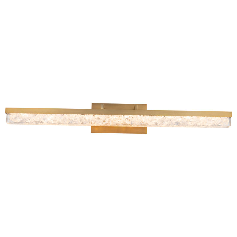 Minx Aged Brass Dimmable LED Vanity Light with Reclaimed Crystal