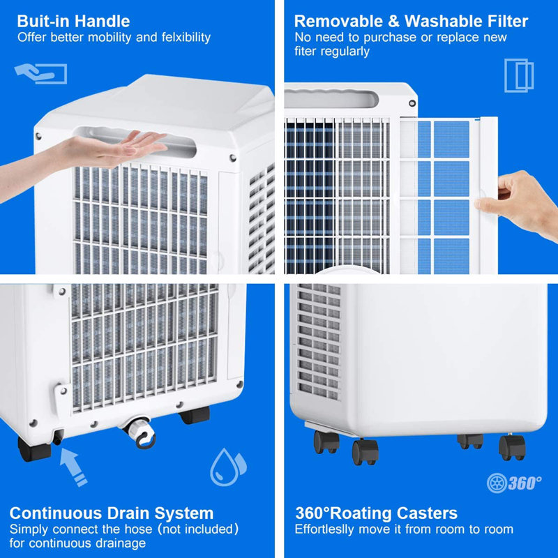 Gymax 8000 BTU Portable Air Conditioner with Dehumidifier Function and Fan