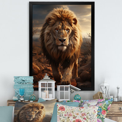 Moniet animal lion à Savan - impression