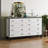 Commode double 8 tiroirs de 63 po de largeur avec pieds droits