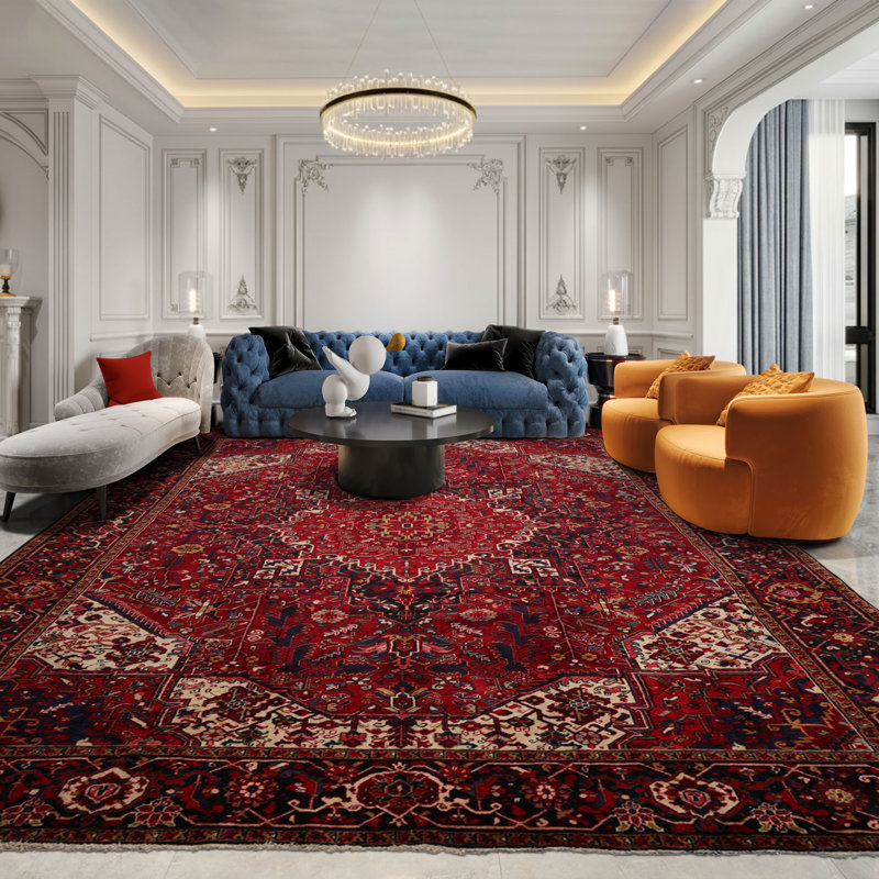 Tapis traditionnel en laine noué à la main 10 pi 2 po x 13 pi 6 po