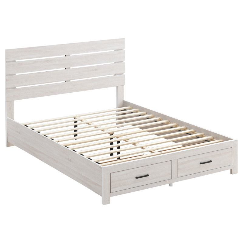 Michalak Platform Storage Bed, Queen, Coastal White