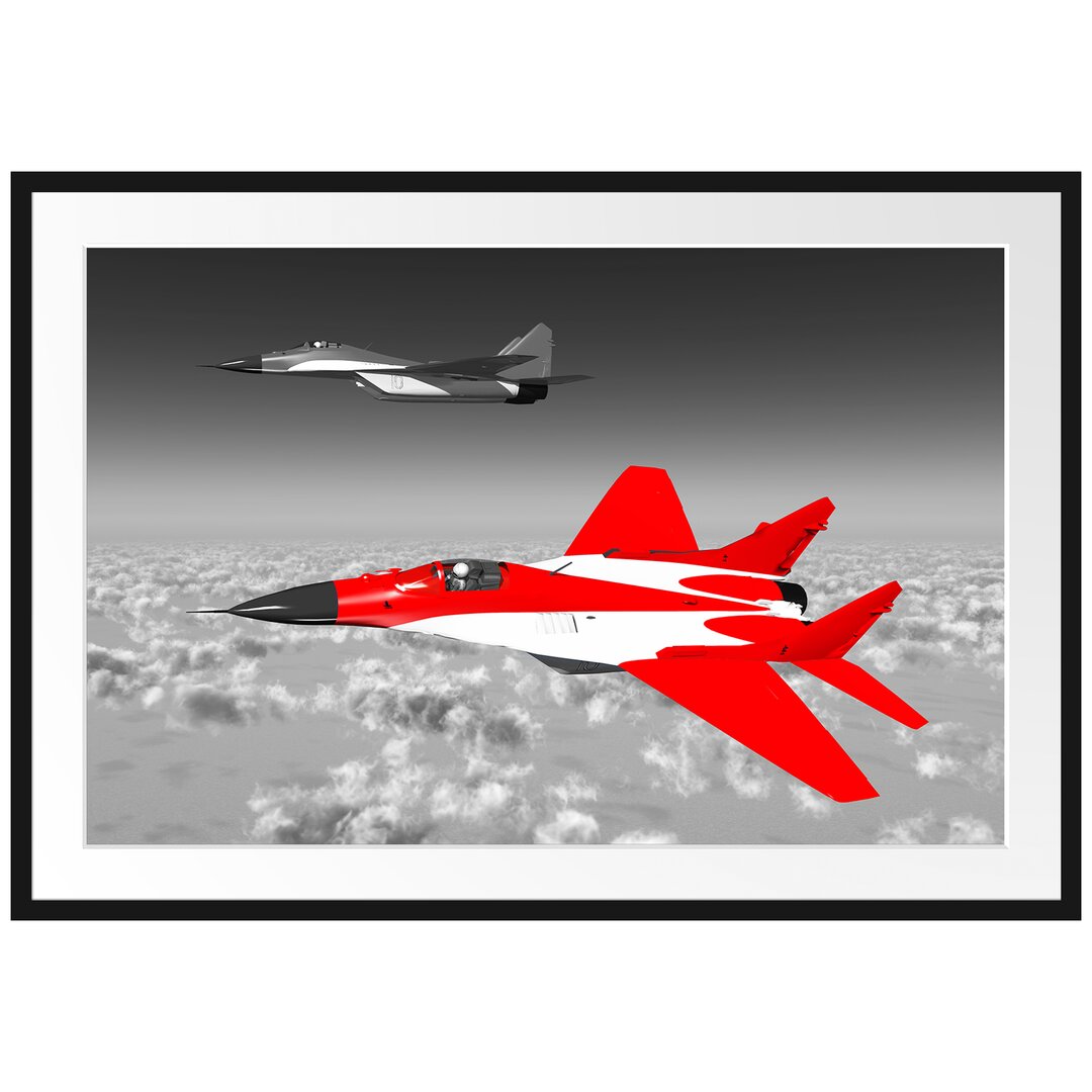 Gerahmtes Poster 'Fighter Jets'