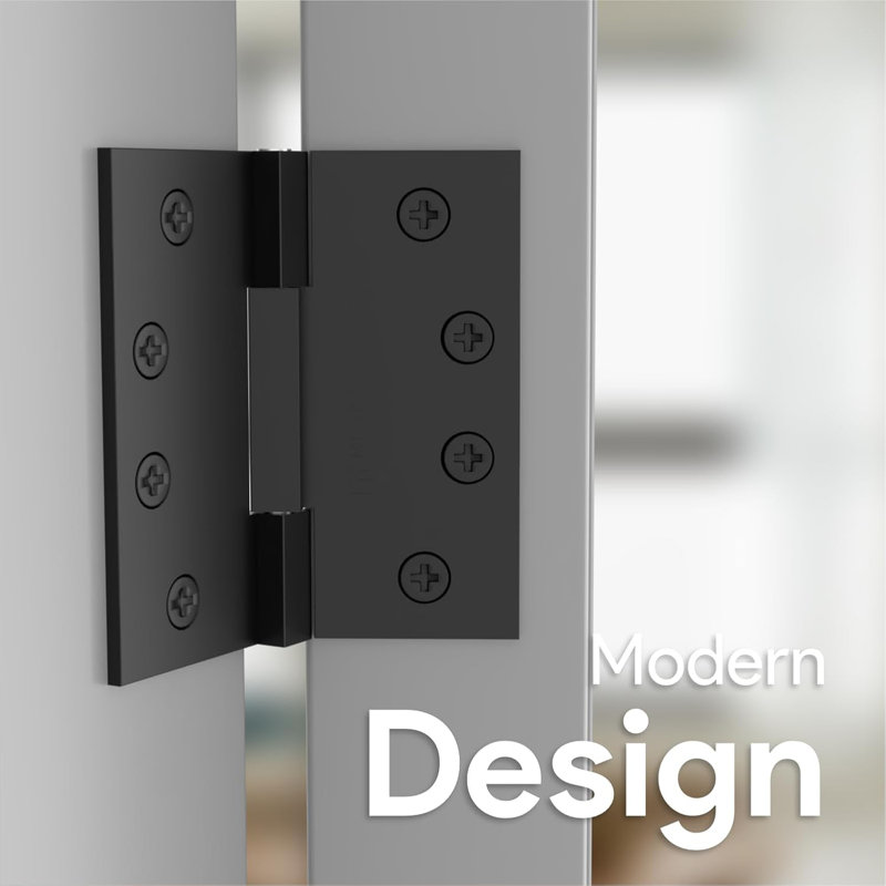 Mega Handles Stainless Steel Square Barrel Hinge with Square Corners, Heavy-Duty Interior Door Hinges for Bedroom, Bathroom, Cabinet, (3 Pack)
