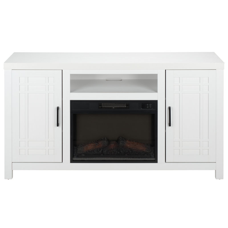 Meuble télé 2 portes Rebecca, Blanc