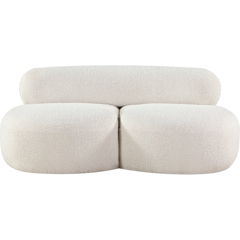 Isia Upholstered 65'' Loveseat, Cream Boucle Fabric