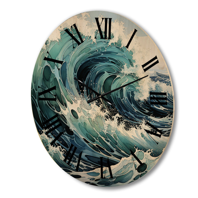 Horloge murale en bois massif Venisha, Petit