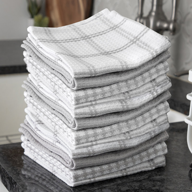 T-fal Flat Waffle Kitchen Dishcloth Set, Gray