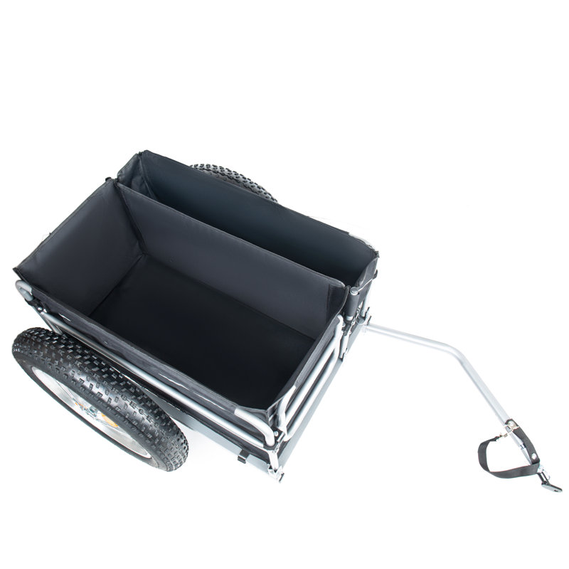Remorque de cargaison de vélo robuste avec pneus de 23 po, chariot à vélo pliable d'une capacité de 150 lb pour le camping et l'épicerie