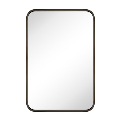 Aria Rounded Rectangle Bathroom Vanity Mirror, Vertically/Horizontal Hanging