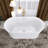 59" Glossy White Acrylic Freestanding Soaking Bathtub