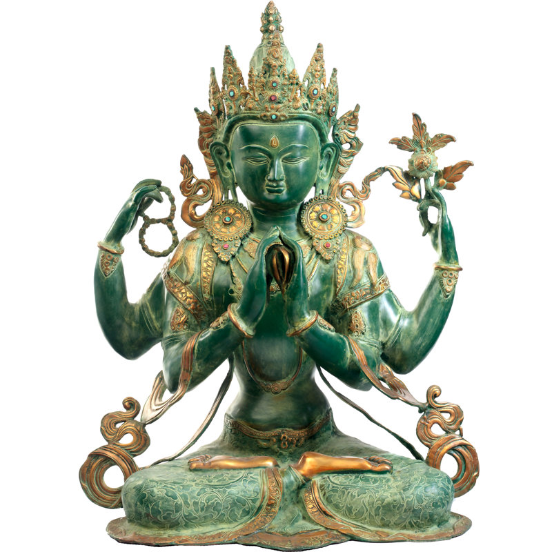 Grande divinité bouddhiste tibétaine Shadakshari Lokeshvara (Chenrezig)