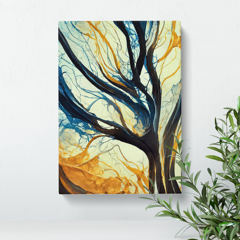 Abstract Tree Branches No.1 - Wrapped Canvas Painting, 50cm H x 35cm W x 3cm D