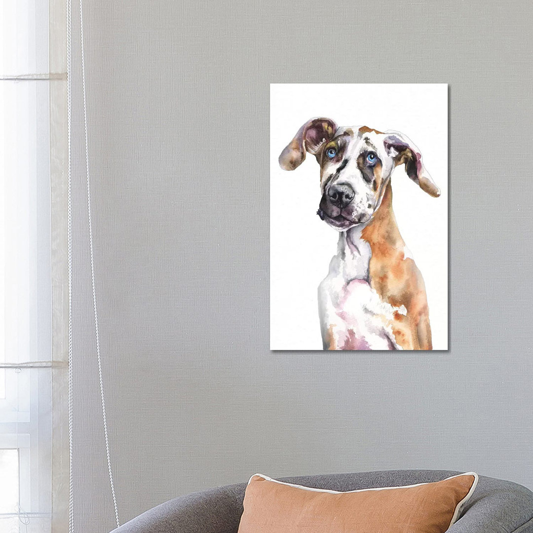 Great Dane Puppy by George Dyachenko - Wrapped Canvas Print