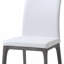 Ensemble de deux chaises d'appoint de salle à manger rembourrées en similicuir blanc et gris