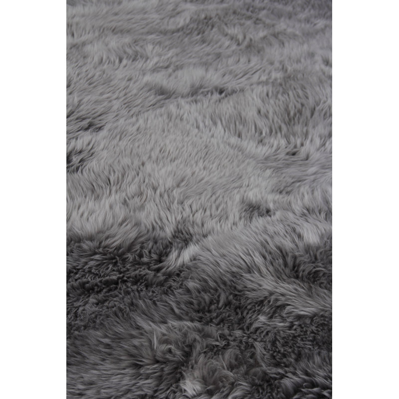Sheepskin Area Rug in Gray, Rectangle 11'6" x 14'6"