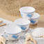 Ensemble d'assiettes et de bols en mélamine 8 pièces Beach House Crab - Vaisselle côtière pour amuse-gueules, collations, trempettes et desserts