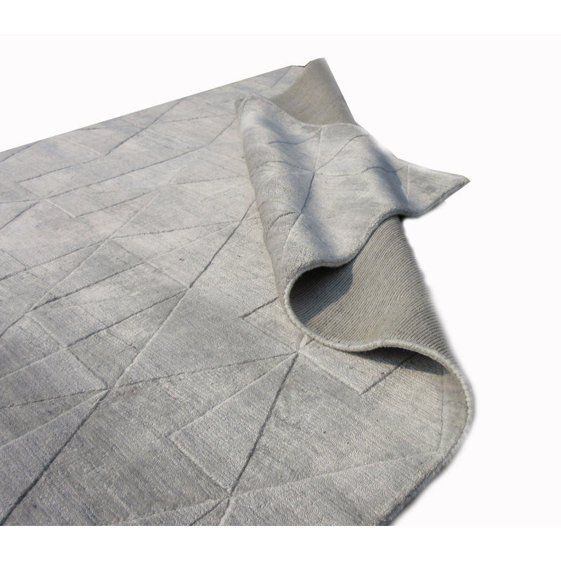 Tapis moderne fait à la main Silk, Rectangle 4 pi x 5 pi 8 po