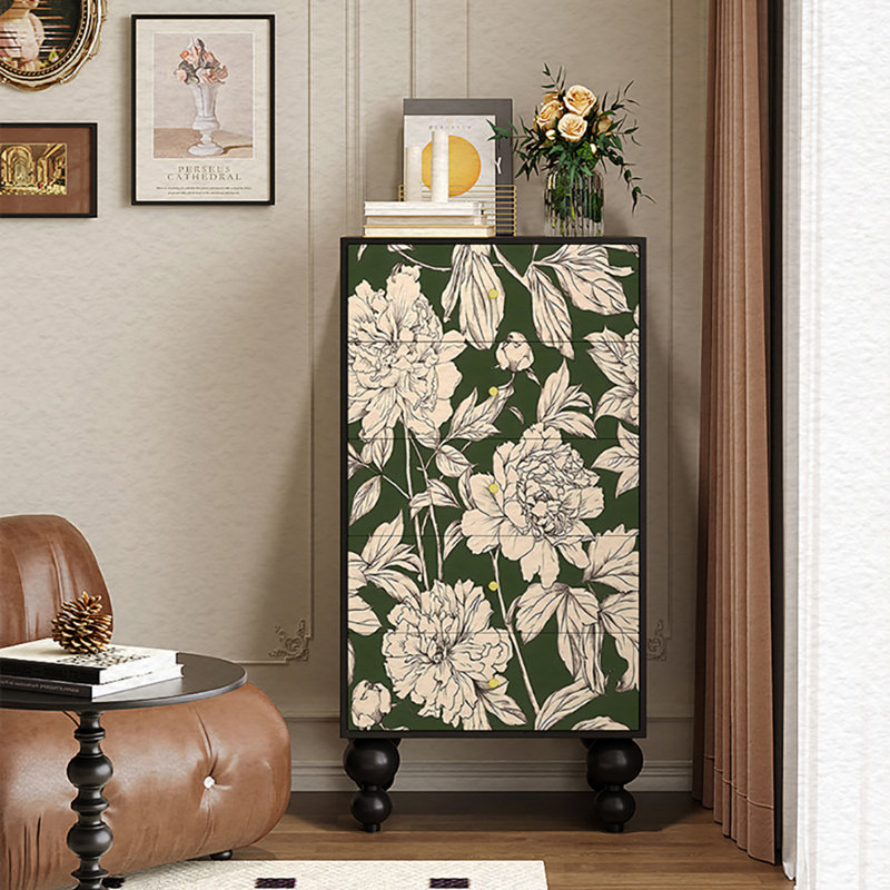 Commode 19,7 po multifonctionnelle avec tiroirs, Noir, noir, noir, noir