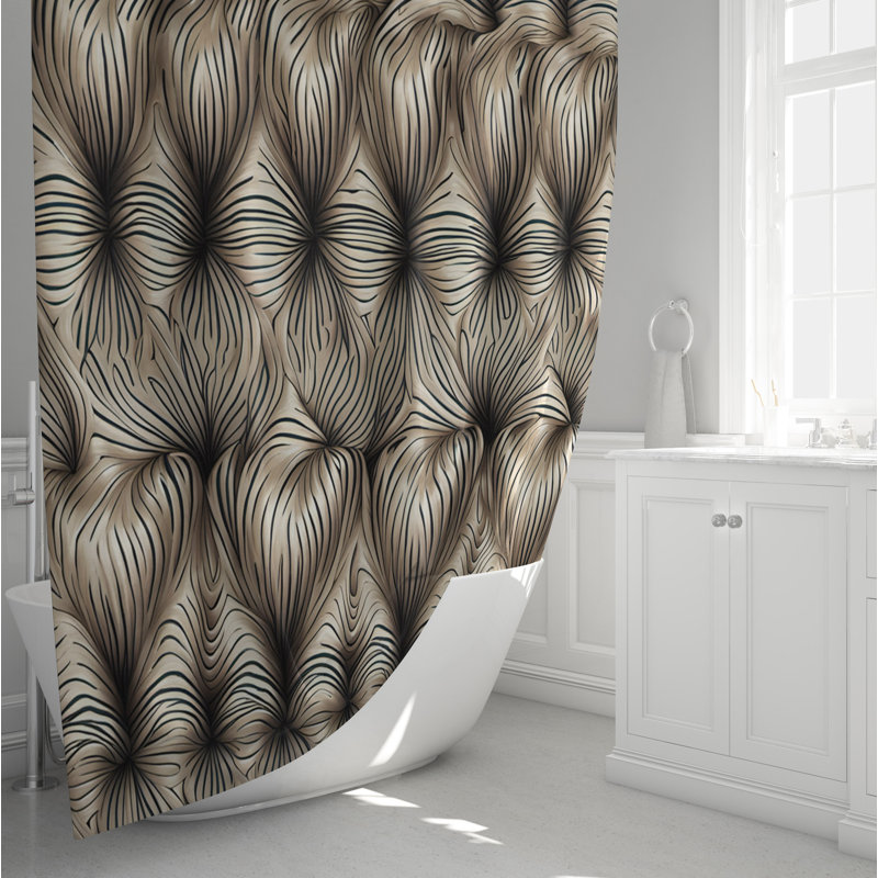 Rideau de douche abstrait Gosnold, L 70 po x L 83 po
