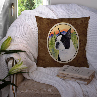 Coussin décoratif intérieur/extérieur carré terrier boston